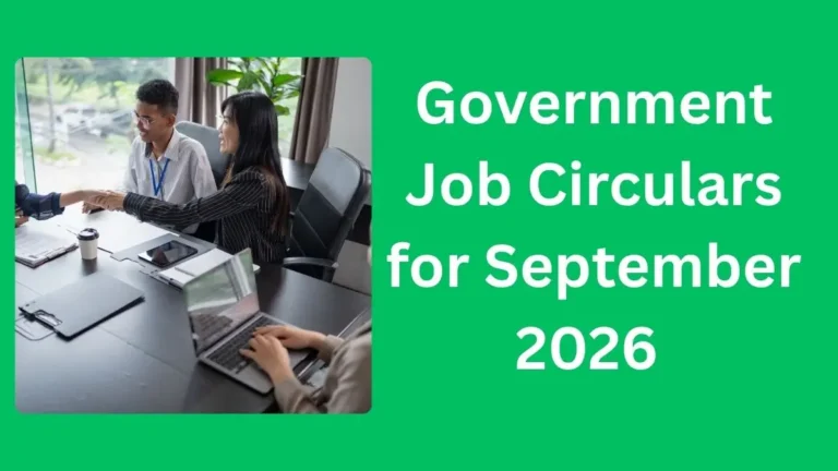Government Job Circulars for September 2026